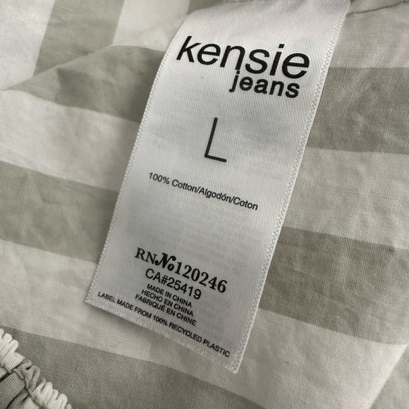 NWT Kensie jeans striped top 100% cotton SZ Large - Picture 7 of 7